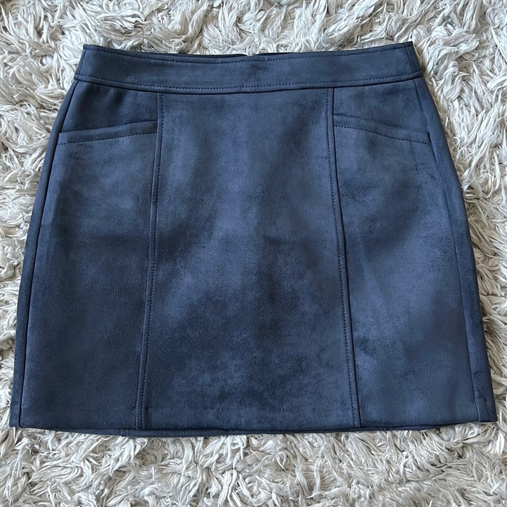 LOFT velvet blue shift skirt